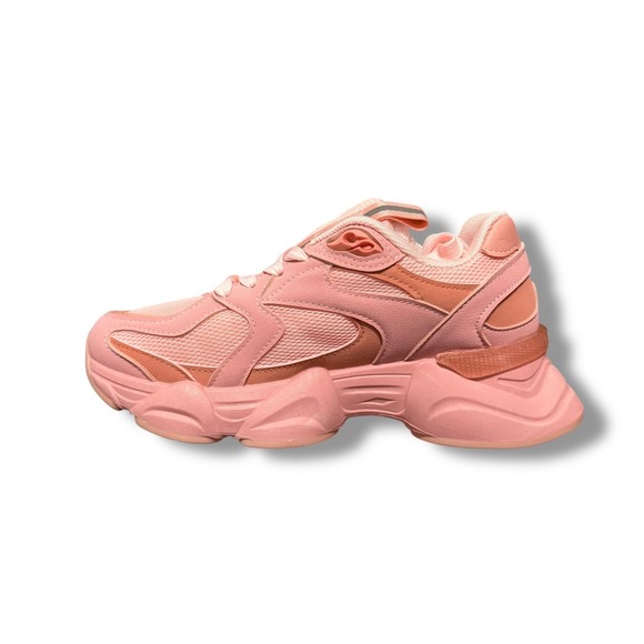 NIB Womens Chunky Sneakers Pink Mesh Lace Up Platform Fashion Athletic Sz  6 - Picture 12 of 16